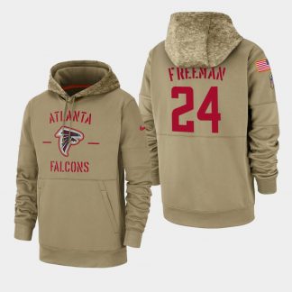 cheap jerseys soccer Men\'s Atlanta Falcons #24 Devonta Freeman 2019 Salute to Service Sideline Therma Hoodie - Tan china nike jersey